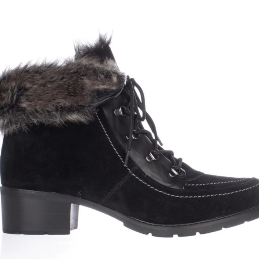 Women's Sporto Faux Fur Trim Lace Up Ankle Boots